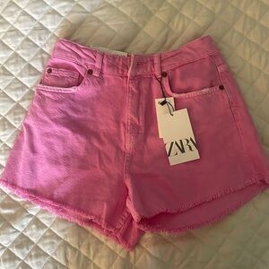 Hot pink Zara Jean shorts for kids